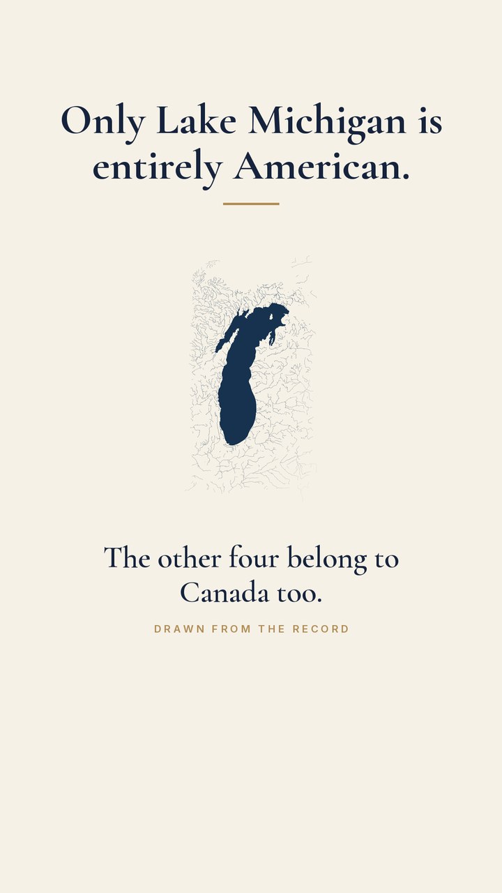 Only one Great Lake is entirely American — map post